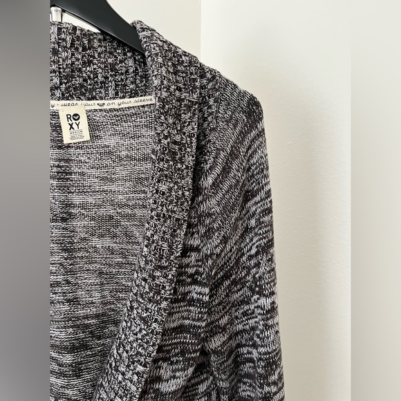 Roxy “Grandpa” Black and Gray Knit Cardigan - Picture 6 of 11